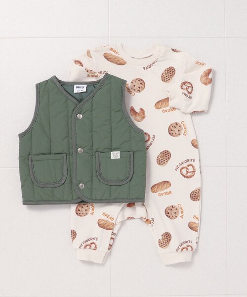 BREEZE（ブリーズ）の「ベビーキルトベスト（その他ベビーウェア・キッズ・カーキ/アイボリー・80）」の10枚目の写真