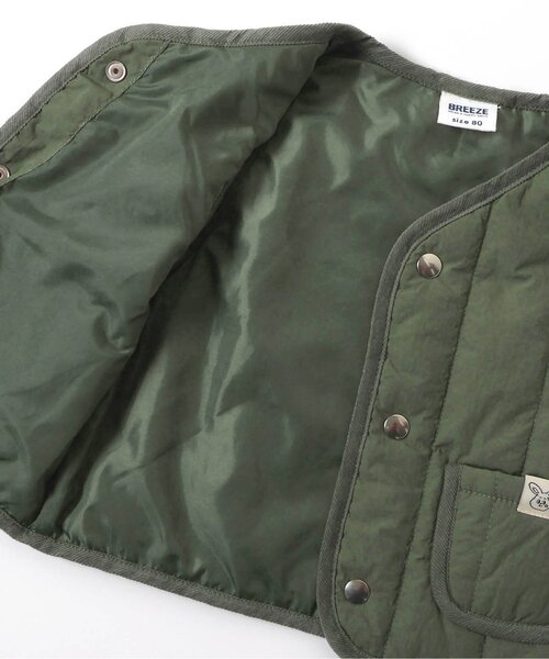 BREEZE（ブリーズ）の「ベビーキルトベスト（その他ベビーウェア・キッズ・カーキ/アイボリー・80）」の13枚目の写真