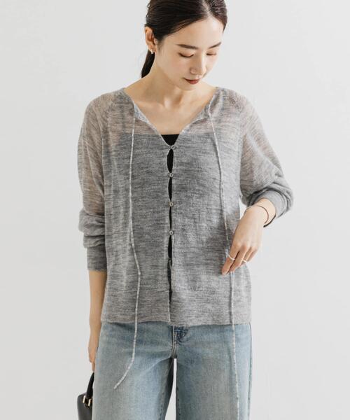 URBAN RESEARCH（アーバンリサーチ）の「ヘアリーショートカーディガン（カーディガン/ボレロ・レディース・ブラウン系その他/オフホワイト/ライトグレー・FREE）」の2枚目の写真