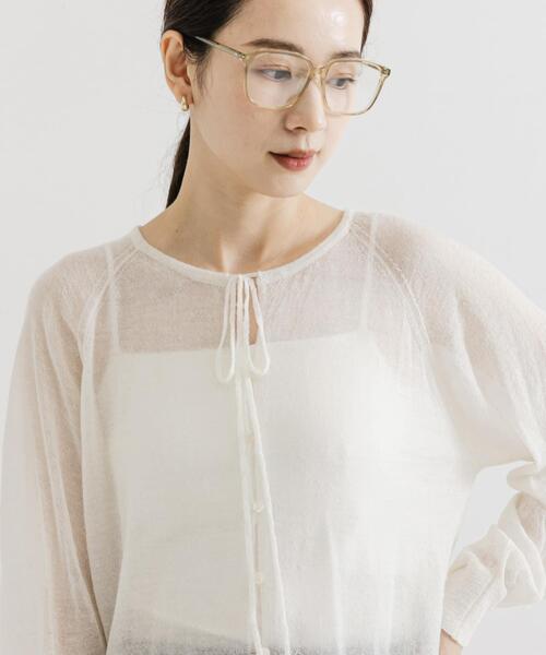 URBAN RESEARCH（アーバンリサーチ）の「ヘアリーショートカーディガン（カーディガン/ボレロ・レディース・ブラウン系その他/オフホワイト/ライトグレー・FREE）」の12枚目の写真