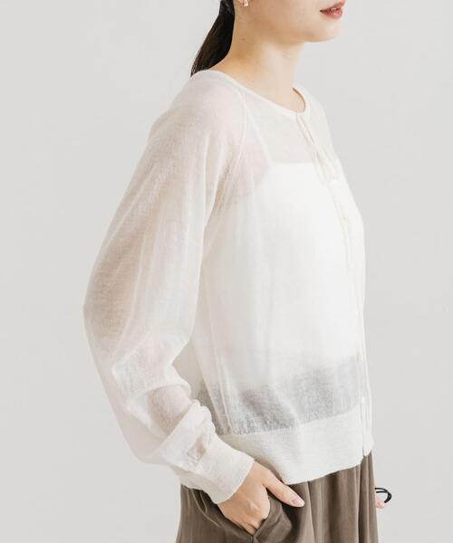 URBAN RESEARCH（アーバンリサーチ）の「ヘアリーショートカーディガン（カーディガン/ボレロ・レディース・ブラウン系その他/オフホワイト/ライトグレー・FREE）」の11枚目の写真