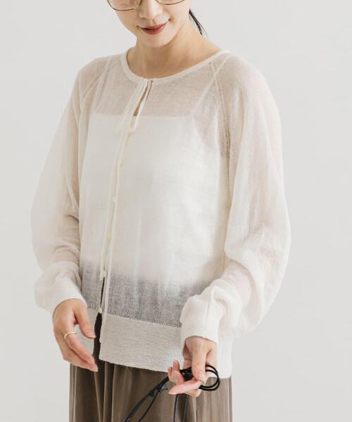 URBAN RESEARCH（アーバンリサーチ）の「ヘアリーショートカーディガン（カーディガン/ボレロ・レディース・ブラウン系その他/オフホワイト/ライトグレー・FREE）」の10枚目の写真