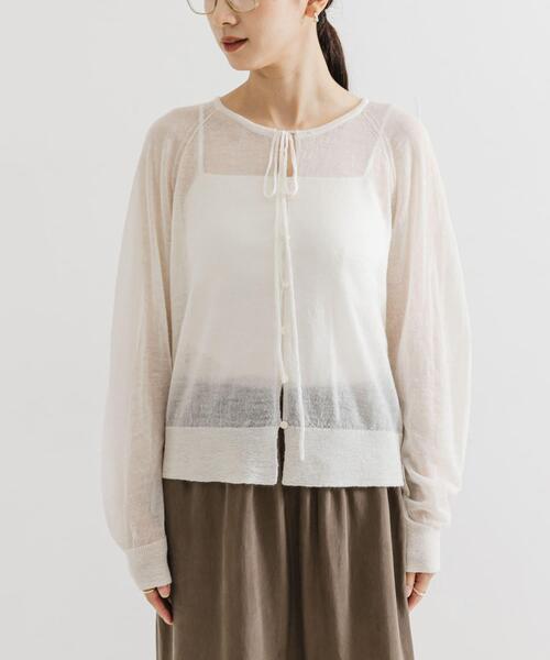 URBAN RESEARCH（アーバンリサーチ）の「ヘアリーショートカーディガン（カーディガン/ボレロ・レディース・ブラウン系その他/オフホワイト/ライトグレー・FREE）」の16枚目の写真