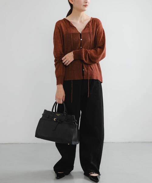 URBAN RESEARCH（アーバンリサーチ）の「ヘアリーショートカーディガン（カーディガン/ボレロ・レディース・ブラウン系その他/オフホワイト/ライトグレー・FREE）」の19枚目の写真