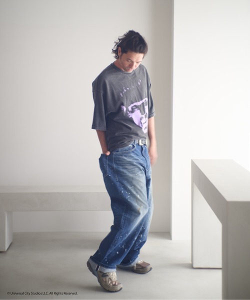 ADAM PATEK(アダムパテック)の「ADAMPATEK/Frankenstein face print T/フランケンシュタインフェイスプリントコラボTシャツ(AP2524017)(Tシャツ/カットソー・レディース・パープル/グリーン・1/2)」の6枚目の写真