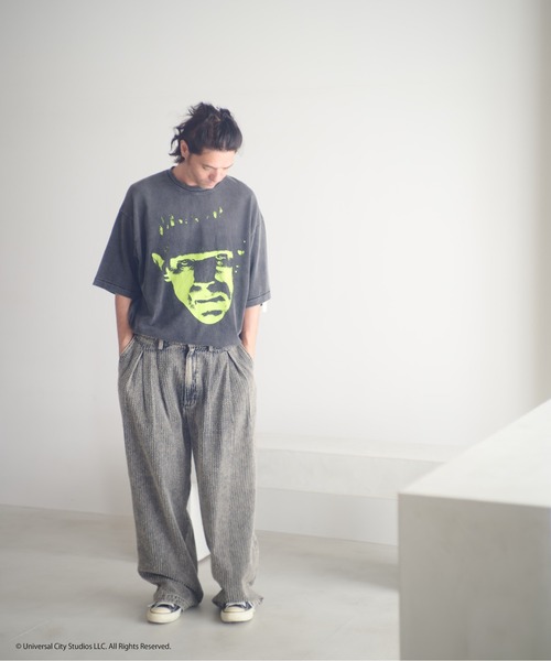 ADAM PATEK(アダムパテック)の「ADAMPATEK/Frankenstein face print T/フランケンシュタインフェイスプリントコラボTシャツ(AP2524017)(Tシャツ/カットソー・レディース・パープル/グリーン・1/2)」の18枚目の写真