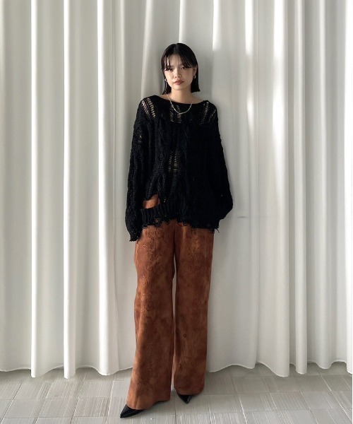 CABLE PATTERN DAMAGE LOOSE KNIT（ニット/セーター）｜Ameri（アメリ