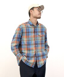 【UNISEX】フランネルボタンダウン シャツ