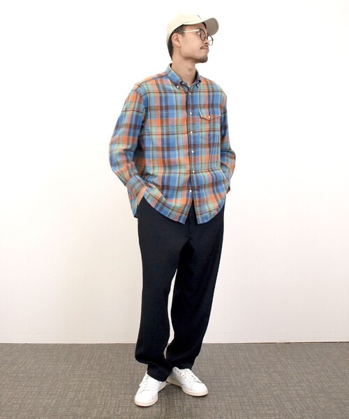 J.PRESS YORK STREET(ジェイプレスヨークストリート)の「【UNISEX】フランネルボタンダウン シャツ(シャツ/ブラウス・メンズ・オレンジ系3/レッド系3・LARGE/MEDIUM/SMALL)」の5枚目の写真