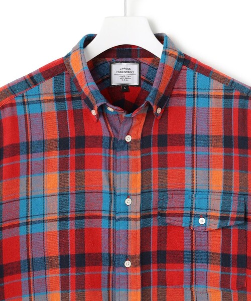 J.PRESS YORK STREET(ジェイプレスヨークストリート)の「【UNISEX】フランネルボタンダウン シャツ(シャツ/ブラウス・メンズ・オレンジ系3/レッド系3・LARGE/MEDIUM/SMALL)」の17枚目の写真