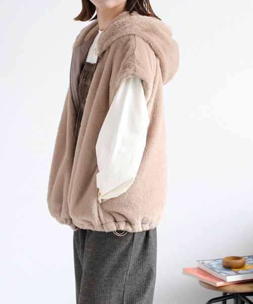 セール】ミンクファーライクフードベスト（ブルゾン）｜cepo（セポ）の