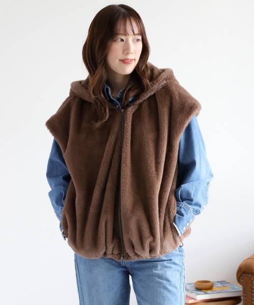 インポート 高級リアルミンクフード付きベスト 楽天市場】【ミンク