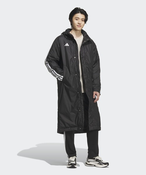 adidas（アディダス）の「スリーストライプス ルーズフィット ロング ボアコート / アディダス adidas（ダウンジャケット/コート・メンズ・ブラック/ブルー・X-LARGE/XX-LARGE/LARGE/MEDIUM/X-SMALL/SMALL/3XL）」の6枚目の写真