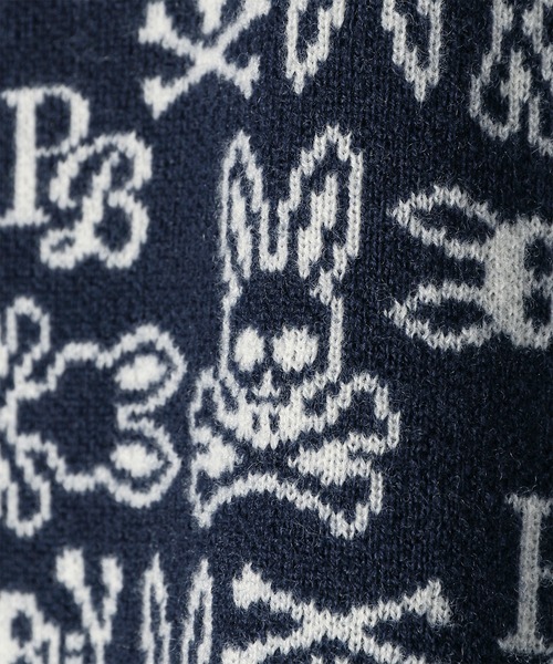 Psycho Bunny（サイコバニー）の「オリジナルジャガード クルーネック総柄ニット（ニット/セーター・メンズ・ライトグレー/ネイビー/バーガンディー・MEDIUM/X-LARGE/LARGE）」の10枚目の写真