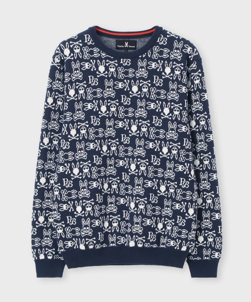 Psycho Bunny（サイコバニー）の「オリジナルジャガード クルーネック総柄ニット（ニット/セーター・メンズ・ライトグレー/ネイビー/バーガンディー・MEDIUM/X-LARGE/LARGE）」の6枚目の写真