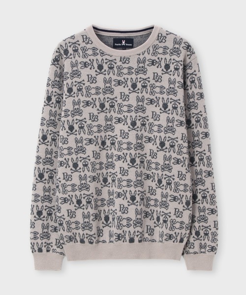 Psycho Bunny（サイコバニー）の「オリジナルジャガード クルーネック総柄ニット（ニット/セーター・メンズ・ライトグレー/ネイビー/バーガンディー・MEDIUM/X-LARGE/LARGE）」の20枚目の写真