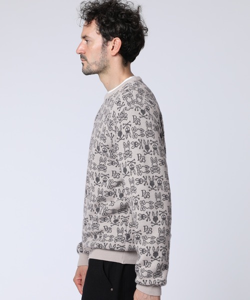 Psycho Bunny（サイコバニー）の「オリジナルジャガード クルーネック総柄ニット（ニット/セーター・メンズ・ライトグレー/ネイビー/バーガンディー・MEDIUM/X-LARGE/LARGE）」の17枚目の写真
