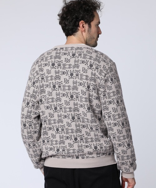 Psycho Bunny（サイコバニー）の「オリジナルジャガード クルーネック総柄ニット（ニット/セーター・メンズ・ライトグレー/ネイビー/バーガンディー・MEDIUM/X-LARGE/LARGE）」の18枚目の写真