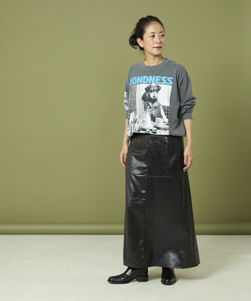 Freada（フリーダ）の「Freada/フリーダ DOG PHOTO/ドッグ フォトプリント ロンT（Tシャツ/カットソー・レディース・グレー/ブラック/ホワイト・ONE SIZE）」の16枚目の写真