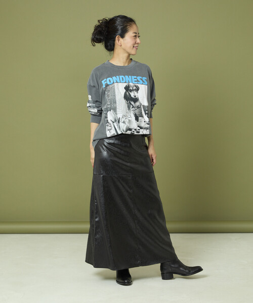 Freada（フリーダ）の「Freada/フリーダ DOG PHOTO/ドッグ フォトプリント ロンT（Tシャツ/カットソー・レディース・グレー/ブラック/ホワイト・ONE SIZE）」の17枚目の写真