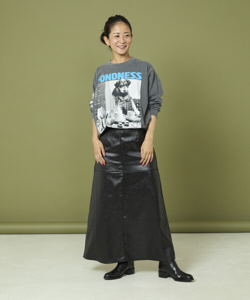 Freada（フリーダ）の「Freada/フリーダ DOG PHOTO/ドッグ フォトプリント ロンT（Tシャツ/カットソー・レディース・グレー/ブラック/ホワイト・ONE SIZE）」の21枚目の写真