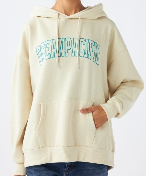 Ocean Pacific（オーシャンパシフィック）の「【OP:オーピー】ロゴスウェットパーカー/プルオーバーパーカーフーディー（パーカー・メンズ・ヘザーグレー/グリーン/アイボリー/チャコール/ベージュ・X-LARGE/MEDIUM/LARGE）」の2枚目の写真