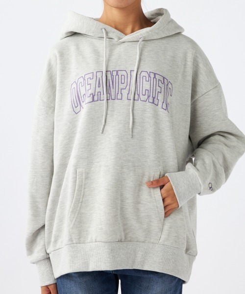Ocean Pacific（オーシャンパシフィック）の「【OP:オーピー】ロゴスウェットパーカー/プルオーバーパーカーフーディー（パーカー・メンズ・ヘザーグレー/グリーン/アイボリー/チャコール/ベージュ・X-LARGE/MEDIUM/LARGE）」の3枚目の写真