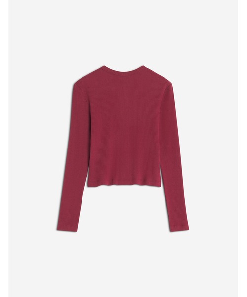 Maison Kitsune(メゾンキツネ)の「RIBBED BABY FOX CARDIGAN(カーディガン/ボレロ・レディース・ブラック/ワインレッド・XS/S/M/L)」の6枚目の写真