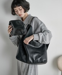 フェイクレザーワンハンドルトート