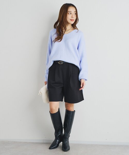 un dix cors(アンディコール)の「《大人カジュアルなムードに》ダンボールハーフパンツ(その他パンツ・レディース・チャコールグレー/ブラック・FREE)」の11枚目の写真