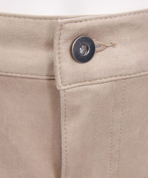 clear（クリア）の「フェイクスエードリボン付きカーゴミニスカート［ガーリー カジュアル 着回し力抜群］（スカート・レディース・ベージュ/ブラウン/ピンク・S/M）」の12枚目の写真