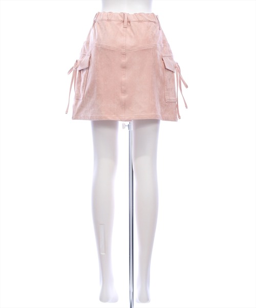 clear（クリア）の「フェイクスエードリボン付きカーゴミニスカート［ガーリー カジュアル 着回し力抜群］（スカート・レディース・ベージュ/ブラウン/ピンク・S/M）」の17枚目の写真