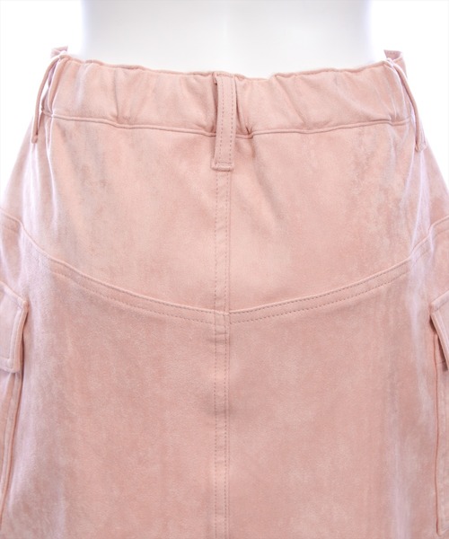 clear（クリア）の「フェイクスエードリボン付きカーゴミニスカート［ガーリー カジュアル 着回し力抜群］（スカート・レディース・ベージュ/ブラウン/ピンク・S/M）」の18枚目の写真