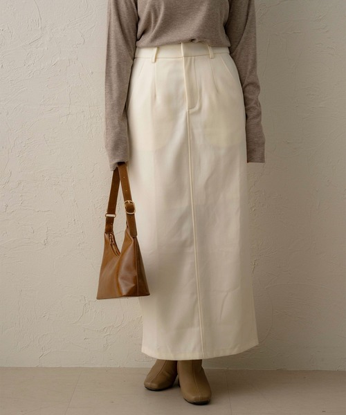 NOAHL（ノアル）の「【NOAHL】起毛ツイルナロースカート（スカート・レディース・ブラック/アイボリー/ブラウン・FREE）」の5枚目の写真