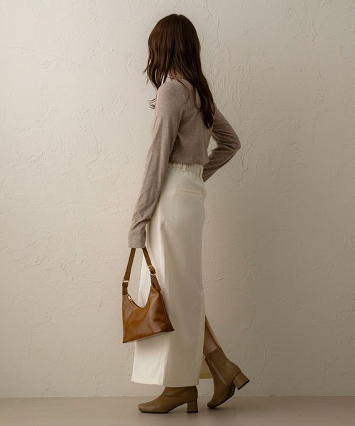 NOAHL（ノアル）の「【NOAHL】起毛ツイルナロースカート（スカート・レディース・ブラック/アイボリー/ブラウン・FREE）」の8枚目の写真