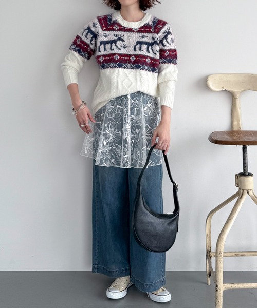 セール】ノルディック柄ニットプルオーバー（ニット/セーター）｜DOUX