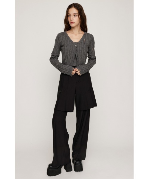 SLY(スライ)の「LAYERED RELAX SLACKS レイヤード リラックス スラックス 秋服 冬服(スラックス・レディース・ブラック/杢グレー・1/2)」の3枚目の写真