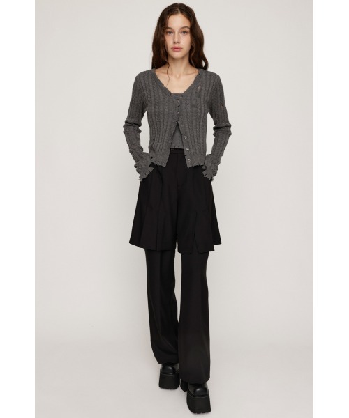 SLY(スライ)の「LAYERED RELAX SLACKS レイヤード リラックス スラックス 秋服 冬服(スラックス・レディース・ブラック/杢グレー・1/2)」の4枚目の写真