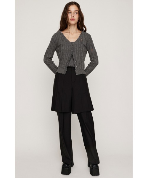 SLY(スライ)の「LAYERED RELAX SLACKS レイヤード リラックス スラックス 秋服 冬服(スラックス・レディース・ブラック/杢グレー・1/2)」の5枚目の写真