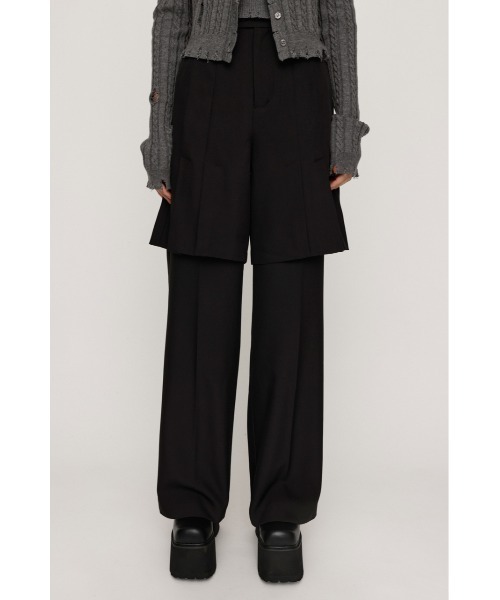 SLY(スライ)の「LAYERED RELAX SLACKS レイヤード リラックス スラックス 秋服 冬服(スラックス・レディース・ブラック/杢グレー・1/2)」の6枚目の写真