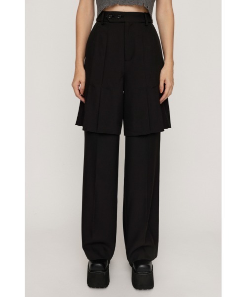 SLY(スライ)の「LAYERED RELAX SLACKS レイヤード リラックス スラックス 秋服 冬服(スラックス・レディース・ブラック/杢グレー・1/2)」の7枚目の写真