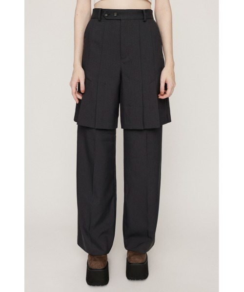 SLY(スライ)の「LAYERED RELAX SLACKS レイヤード リラックス スラックス 秋服 冬服(スラックス・レディース・ブラック/杢グレー・1/2)」の11枚目の写真
