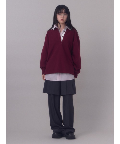 SLY(スライ)の「LAYERED RELAX SLACKS レイヤード リラックス スラックス 秋服 冬服(スラックス・レディース・ブラック/杢グレー・1/2)」の17枚目の写真