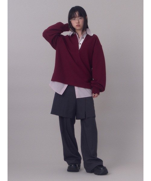 SLY(スライ)の「LAYERED RELAX SLACKS レイヤード リラックス スラックス 秋服 冬服(スラックス・レディース・ブラック/杢グレー・1/2)」の18枚目の写真