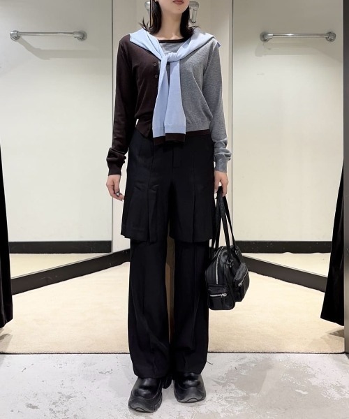 SLY(スライ)の「LAYERED RELAX SLACKS レイヤード リラックス スラックス 秋服 冬服(スラックス・レディース・ブラック/杢グレー・1/2)」の19枚目の写真