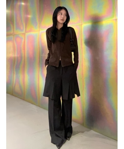 SLY(スライ)の「LAYERED RELAX SLACKS レイヤード リラックス スラックス 秋服 冬服(スラックス・レディース・ブラック/杢グレー・1/2)」の21枚目の写真