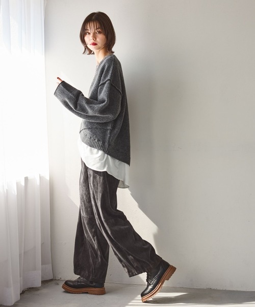 niko and...（ニコアンド）の「2WAYゆるっとベルトパンツ（その他パンツ・レディース・ライトグレー/モカ/チャコール/ブルー・MEDIUM/LARGE）」の9枚目の写真