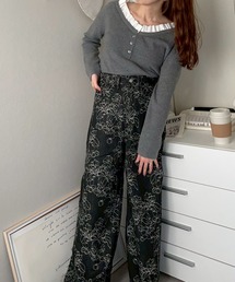 merrylatte | フラワージャガードワイドデニム【NOUA】(デニムパンツ)