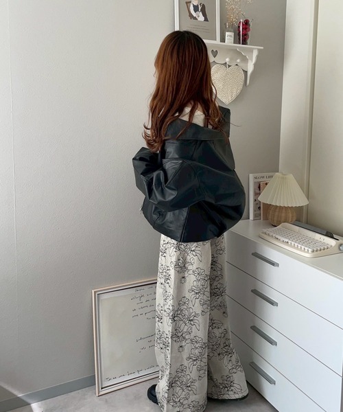 merrylatte（メリーラテ）の「フラワージャガードワイドデニム【NOUA】（デニムパンツ・レディース・ホワイト/ブラック・S/M）」の15枚目の写真