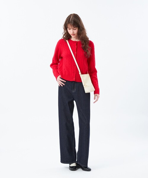 MACKINTOSH PHILOSOPHY（ﾏｯｷﾝﾄｯｼｭ ﾌｨﾛｿﾌｨｰ）の「コットンワイドデニムパンツ（その他パンツ・レディース・ダークネイビー/ブルー・36/38）」の4枚目の写真